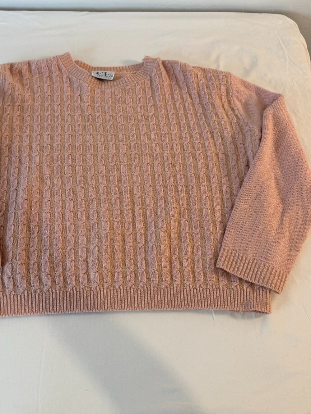 Cricket Lane Petites Pink Textured Knit Sweater Women's Petite Crew Neck PM